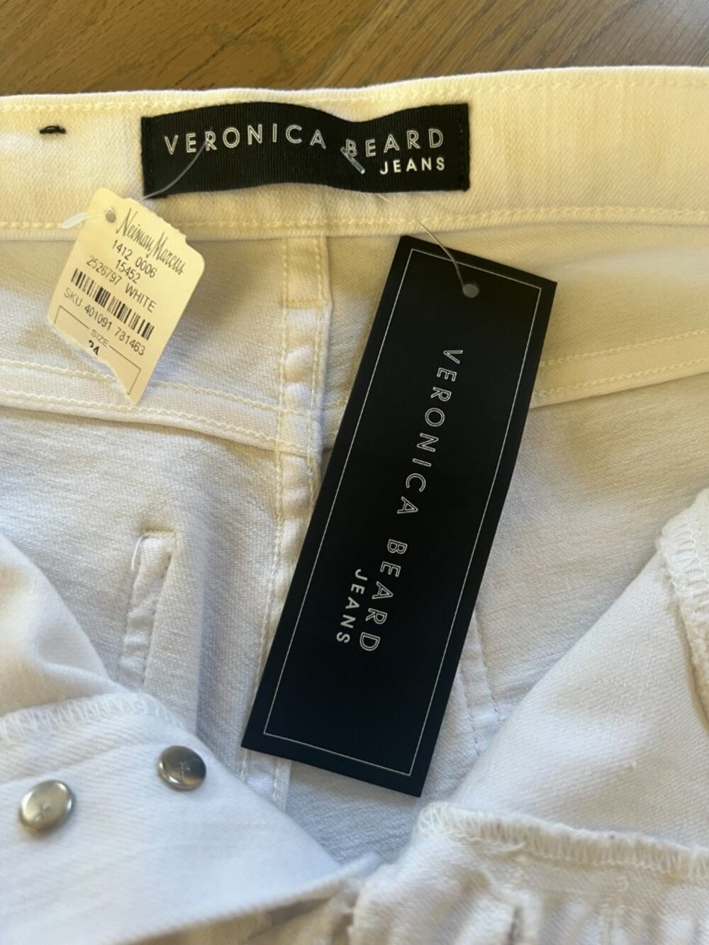 Veronica Beard Carolyn 10” Baby Boot White Jeans Size 24 NWT - Picture 4 of 7